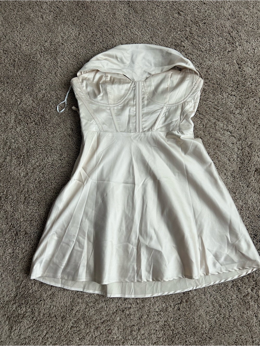 Princess Polly Strapless champagne Fit-and-Flare Dress size 4
